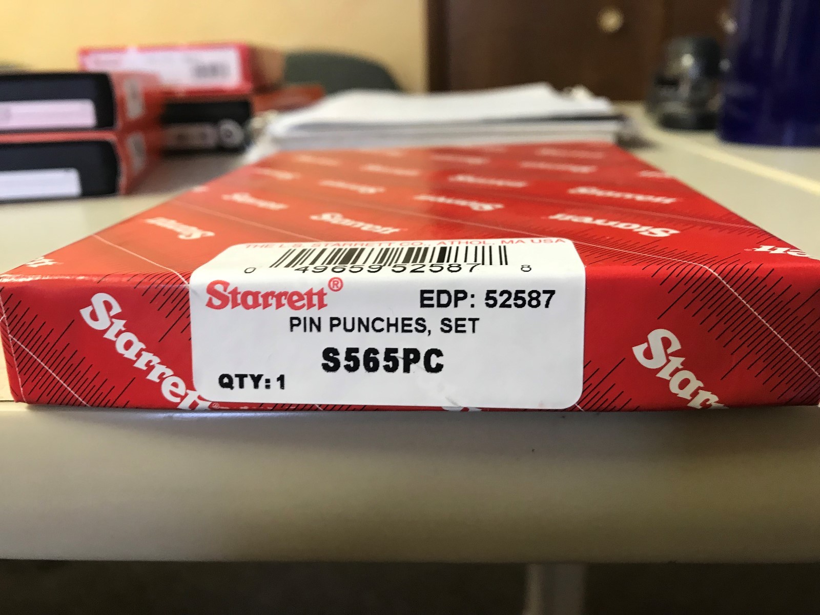 STARRETT 8PC DRIVE PIN PUNCH SET IN CASE #S565PC #52587