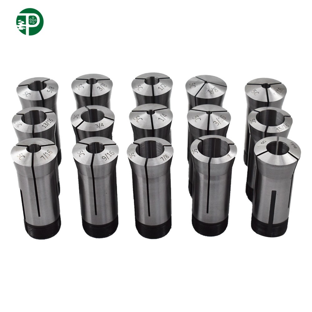 15 Pcs 5C Round Collet Set Fractional 1/8" to 1" High Precision Lathe