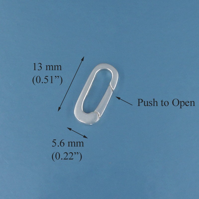 Sterling Silver Oblong Jewelry Carabiner Link Clasp Connector Shortener #44088
