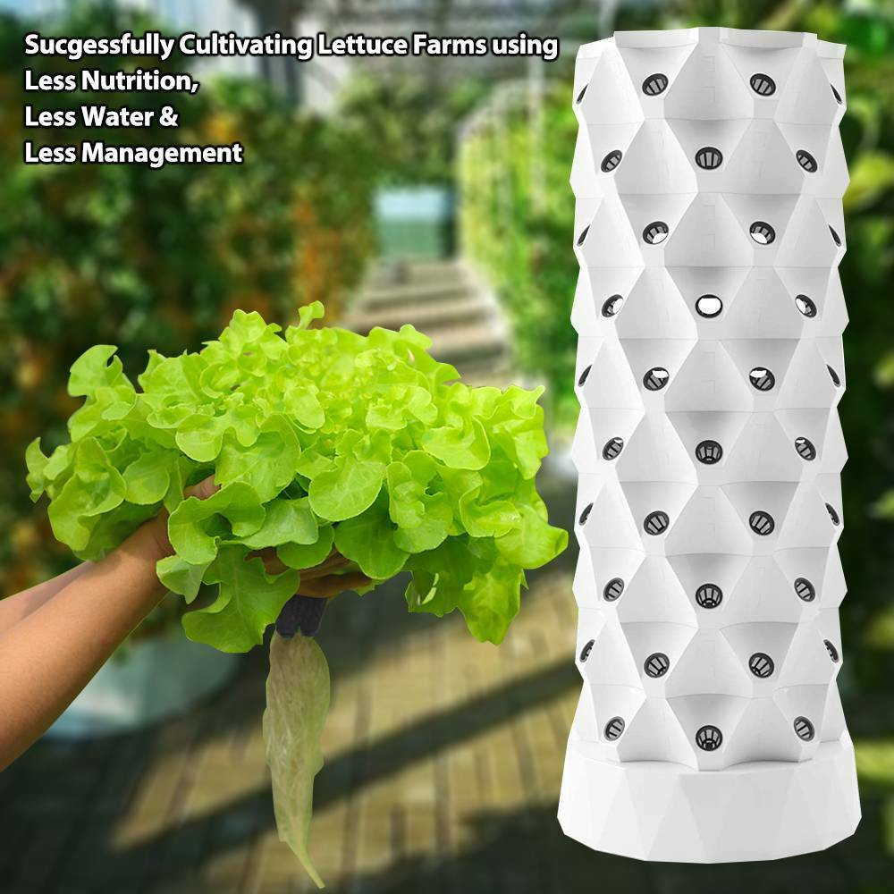 80 Pot Vertical Hydroponics Tower Systems Growing Kit Plant Garden Home US
