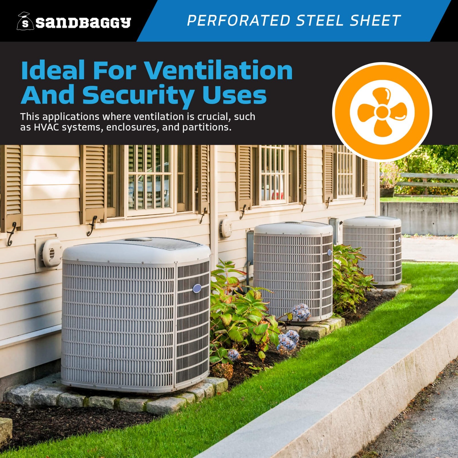 Sandbaggy Perforated Steel Sheet 24" x 48" - Perforated Metal Sheet - 20 Gauge