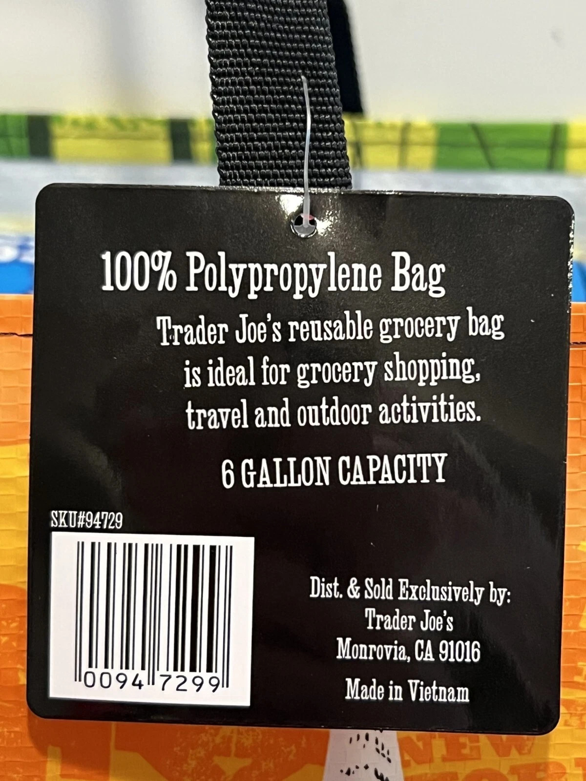 TRADER JOE'S "I ❤️ TJ's" Reusable Shopping Bag /Tote 6 Gal New