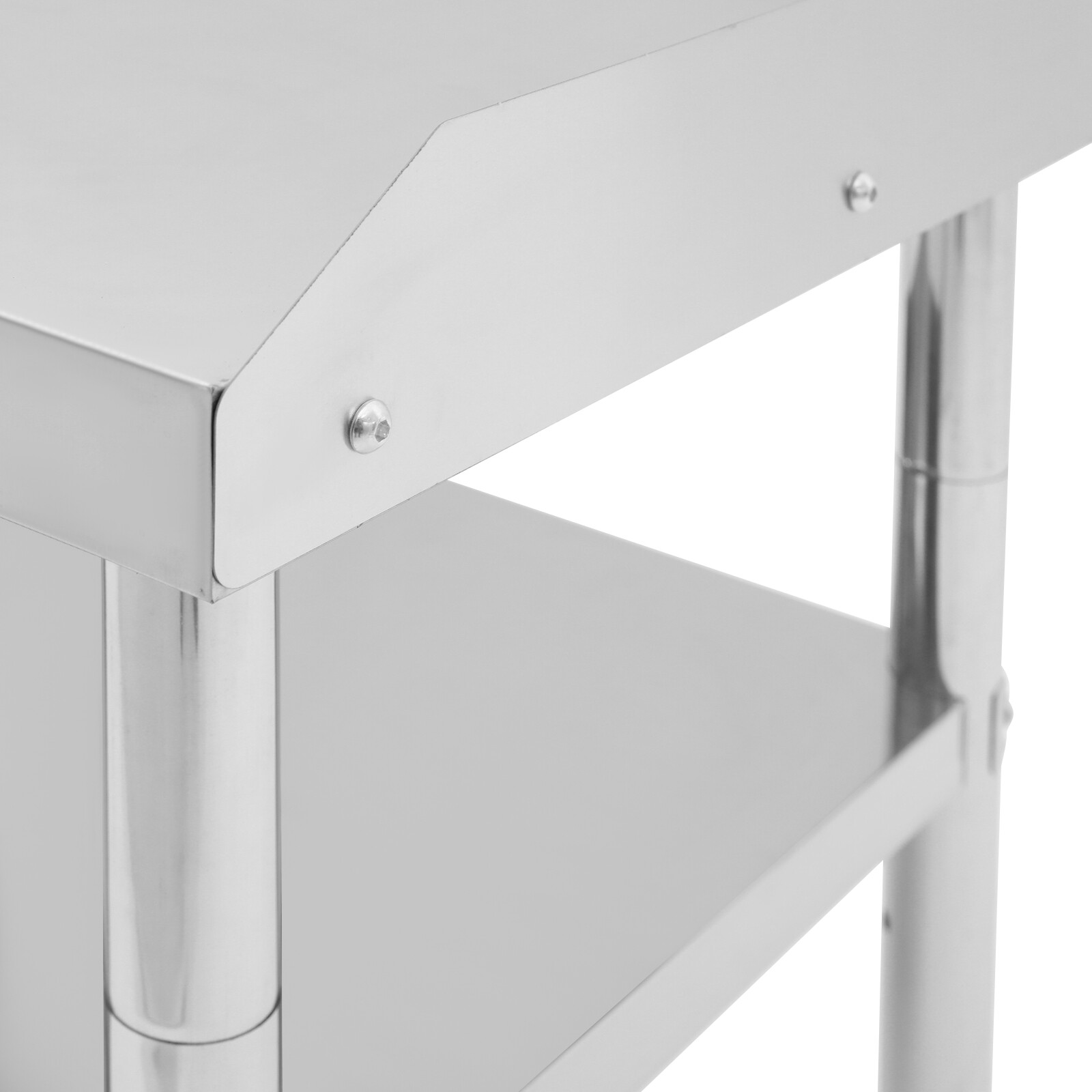 Work Table with Backsplash, Prep Table for Kitchen, Restaurant, Garage, Laundry