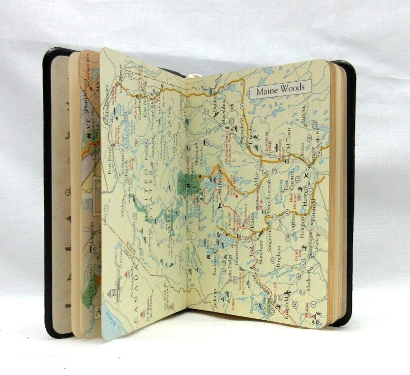 APPALACHIAN TRAIL 3x4" MIN Guide Leather Cover Notebook w Maps Info 160 Pgs NAVY