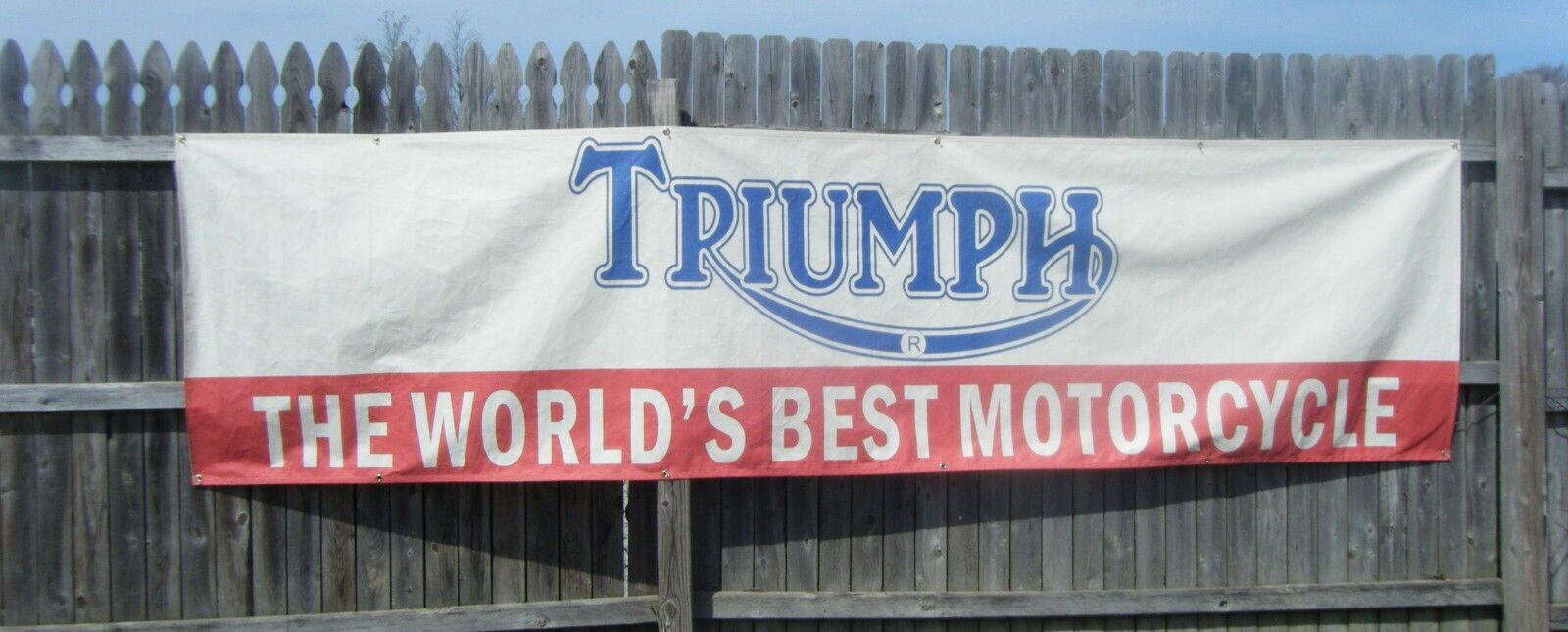 Large Triumph Motorcycle Dealer Promo vintage logo Banner Sign Flag variant 3