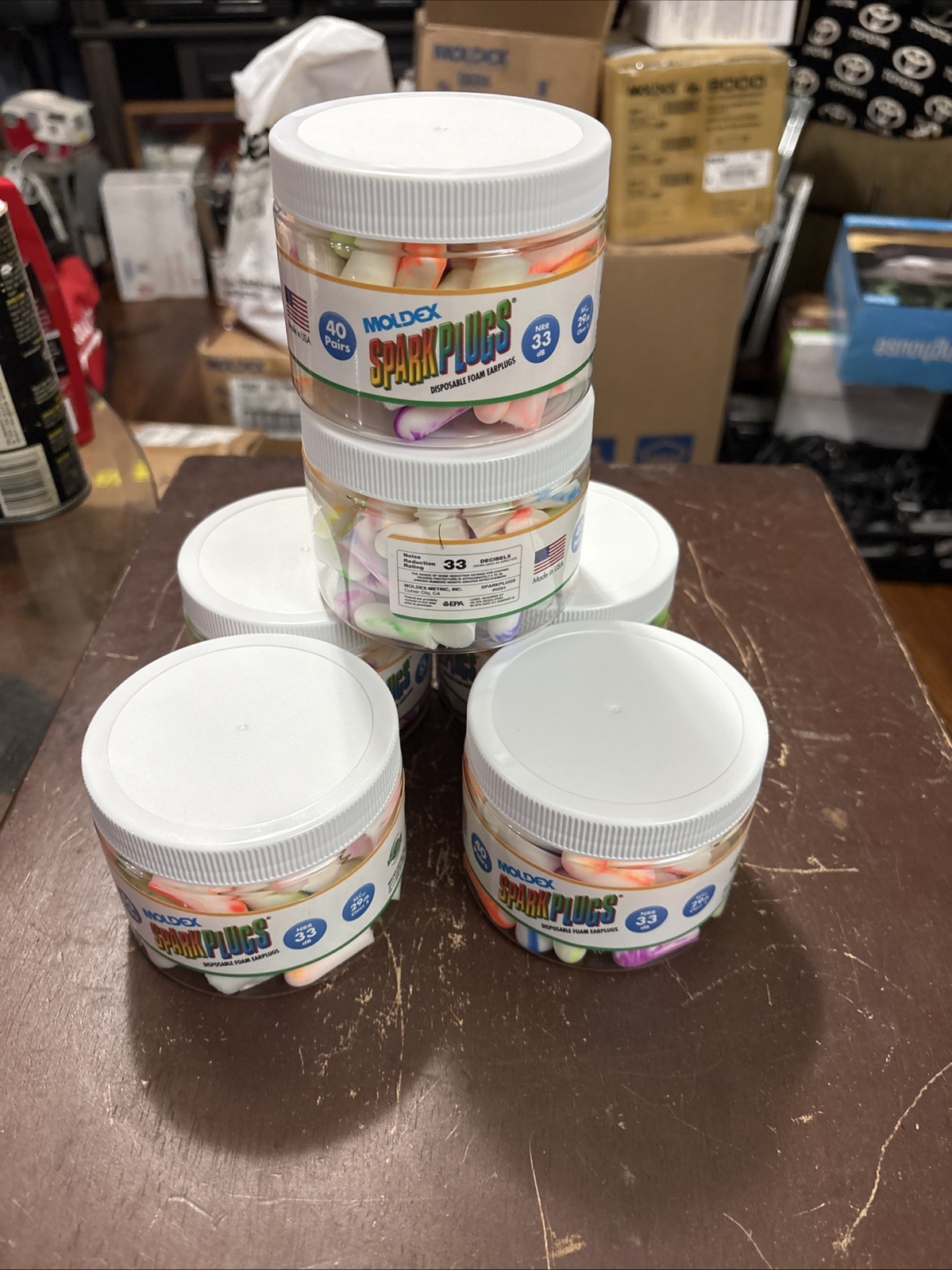 Lot Of (6) Moldex Sparkplugs Earplug Canister 6684 - 40 Pair Free Shipping