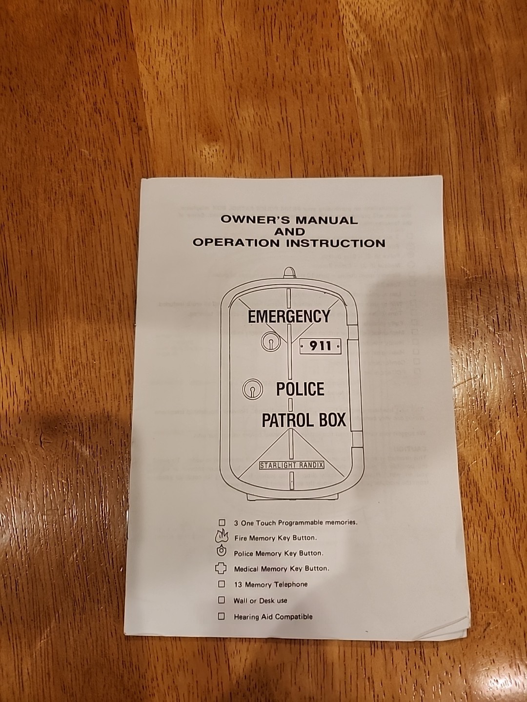 Vntg Police Emergency Patrol Box 911 Telephone Starlight Randix PB 104 W/ Box