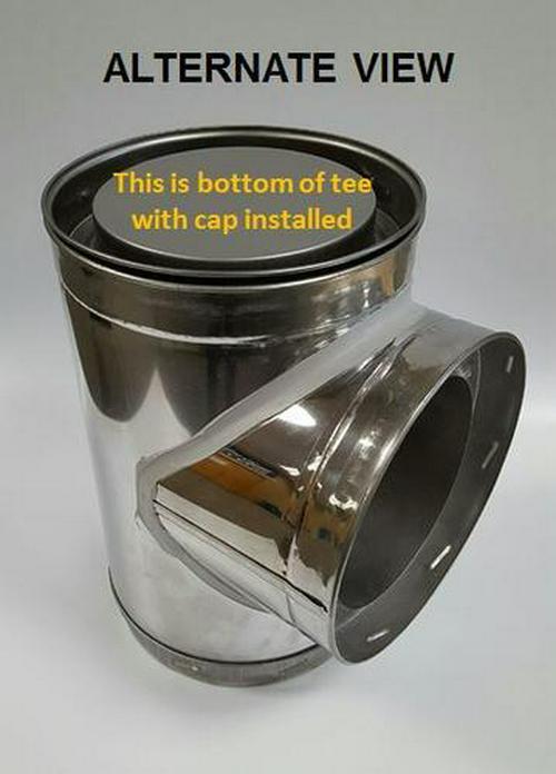 6" ID Class A Double Wall Tee & Plug Insulated Stove Pipe Fuel Applications NEW