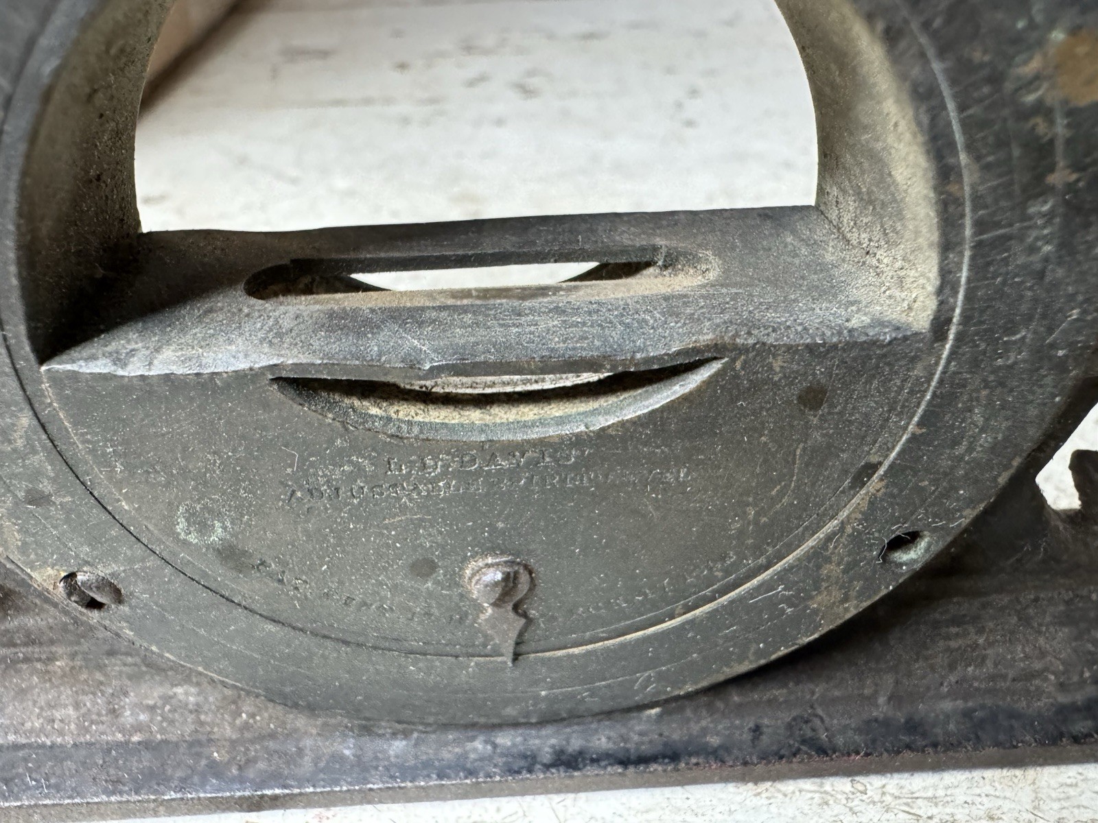 Antique 1867 1868 LL Davis Adjustible Spirit Level Cast Iron 18'' Inclinometer