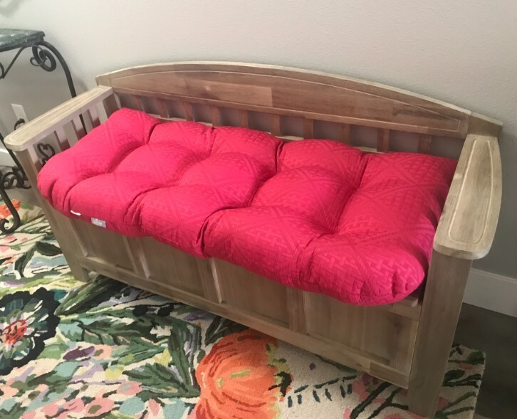 Rustic Wood Storage Bench Farmhouse Entryway Mudroom Hallway Split Top Seat