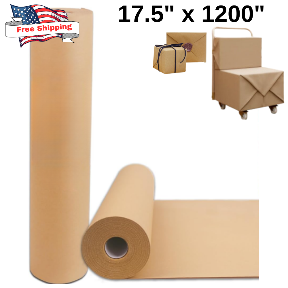 17.5" x 1200'' Brown Kraft Paper 30 lb Basis Weight Roll Packaging Shipping NEW*