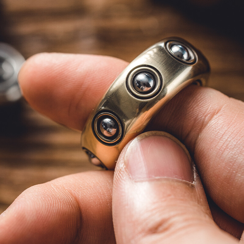 LAUTIE SAM Ring Metal Gyro Fidget Spinner Devil's Son EDC Finger Rotation Toys