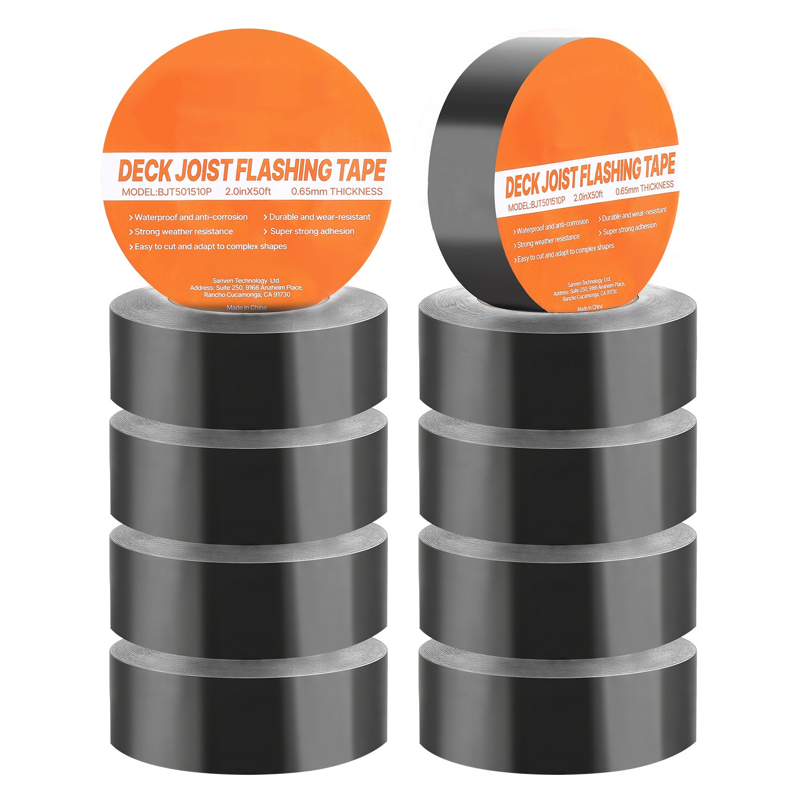 Uimoso Deck Joist Tape Waterproof Butyl Flashing Tape 2 in x 50 ft, Pack of 10