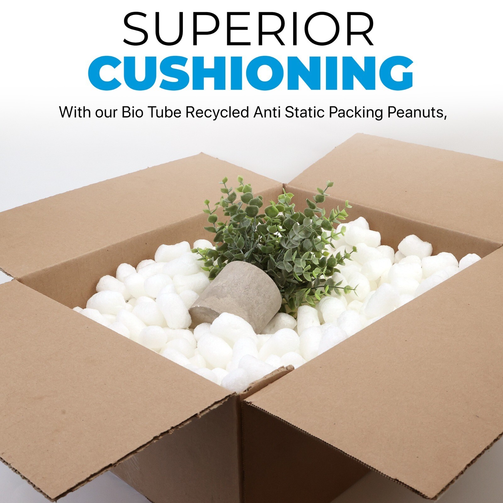 Biodegradable Peanuts 0.25 cu ft naturally antistatic popcorn for packaging