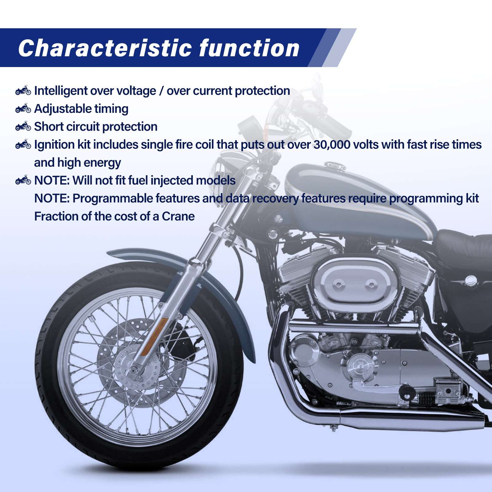 Single Fire Programmable Ignition Coil Kit 53-660 For EVO Big Twin XL Sportster