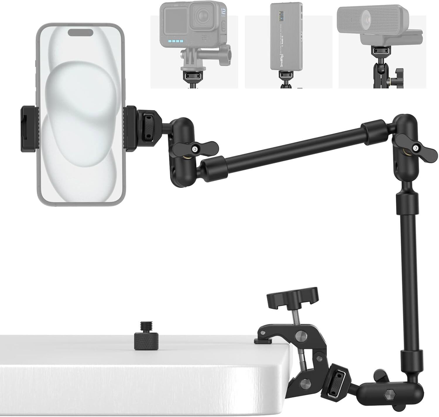 SmallRig 22" Magic Arm w Clamp Flexible Desk Camera Mount Phone Mount