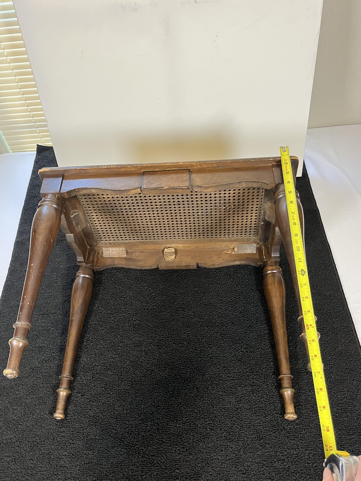 Vintage Estey Cane Top Wood Organ Piano Bench Table Owosso Michigan Brown Seat