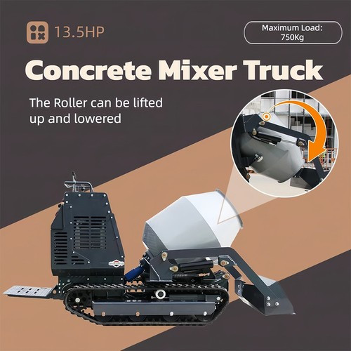 13.5HP Driven Crawler Type Mini Concrete Mixer Truck with B&S Gasoline Engine