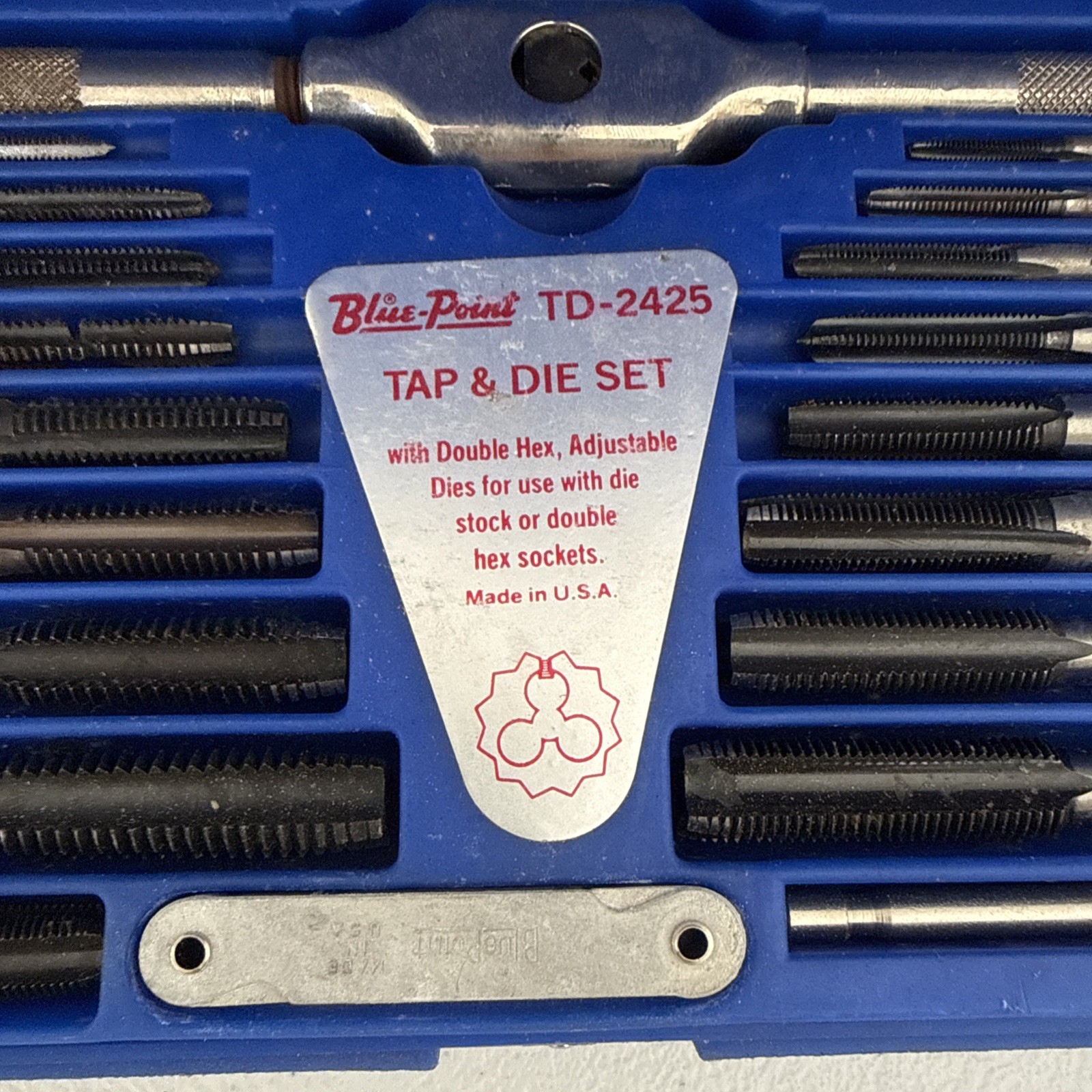 Blue-Point TD-2425 Tap & Die Set Made in USA Snap-On Line Threading Tool Kit