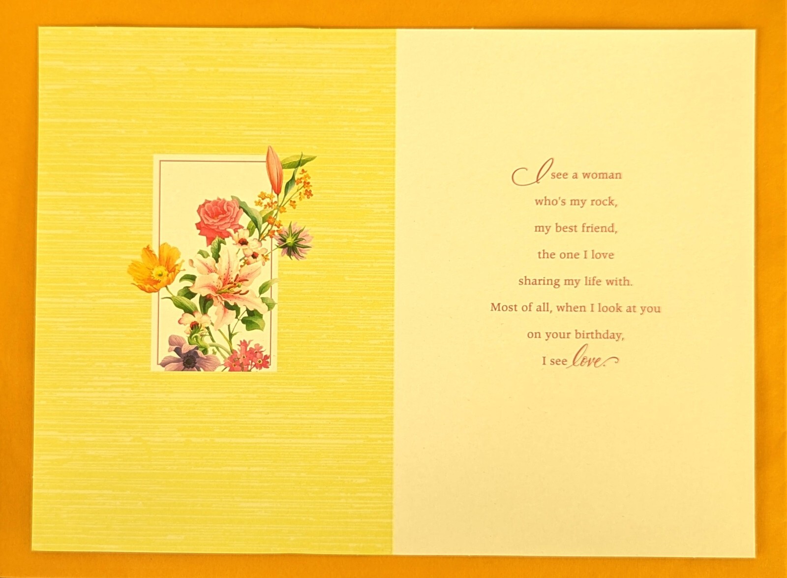 " To My Wife" Birthday Large Format Greeting Card 5.5x8.0"(+Envelope)