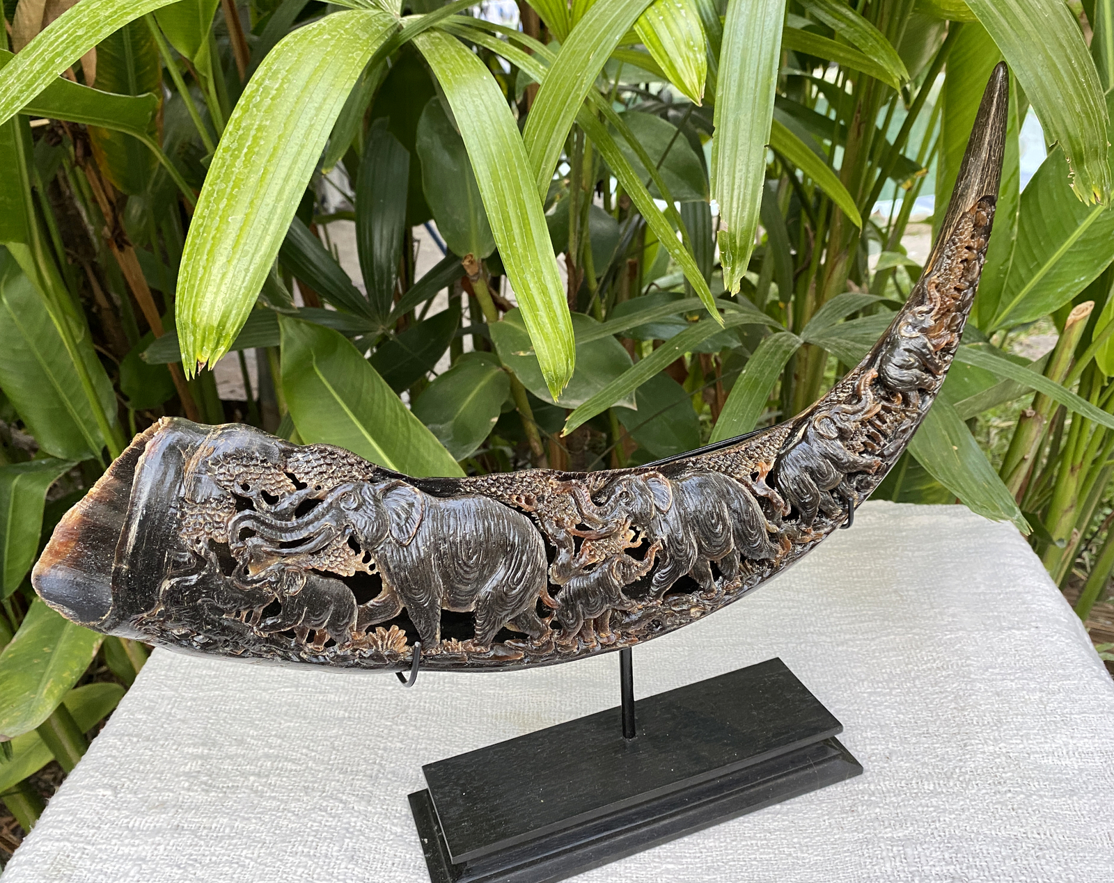 Carved Buffalo Horn Waterbuffalo Bone Carving Horn Carving Elephant Horn Carving