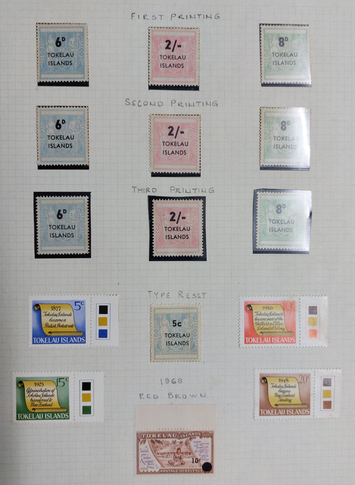 1960's Tokelau Island Collection of MLH Stamps on 5 Album Pages