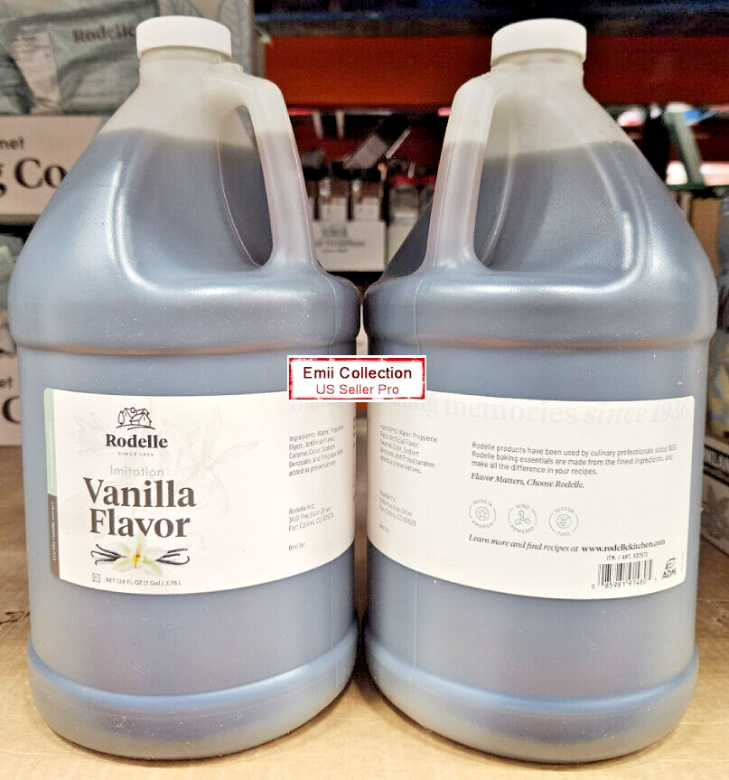 Rodelle Imitation Vanilla Flavor 128fl oz 3.78L (2 Jugs)