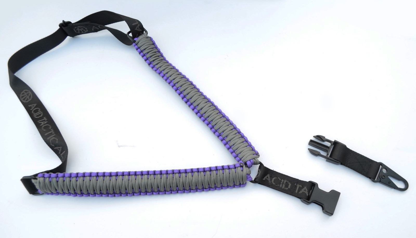 Tactical 550 Paracord Rifle Gun Sling Single Point Quick Detach PURPLE GRAY