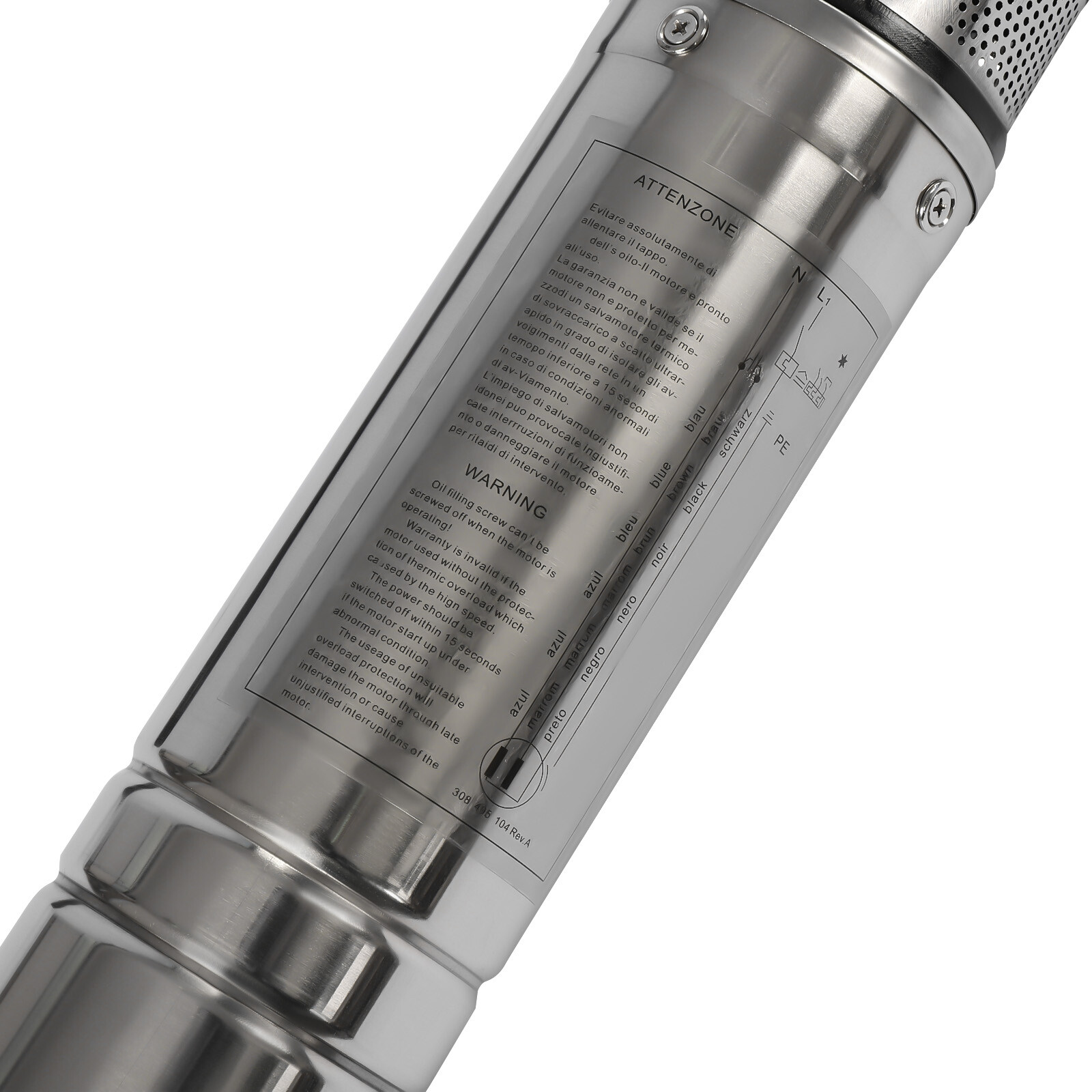 0.5HP Submersible Well Pump, 16GPM Stainless Steel, 110V Deep Water Pump