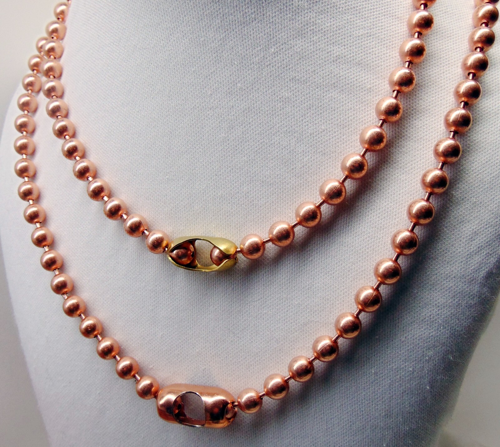 Large 8mm Genuine COPPER Ball Chain Necklaces and/or Bracelets ~ Chunky Beads