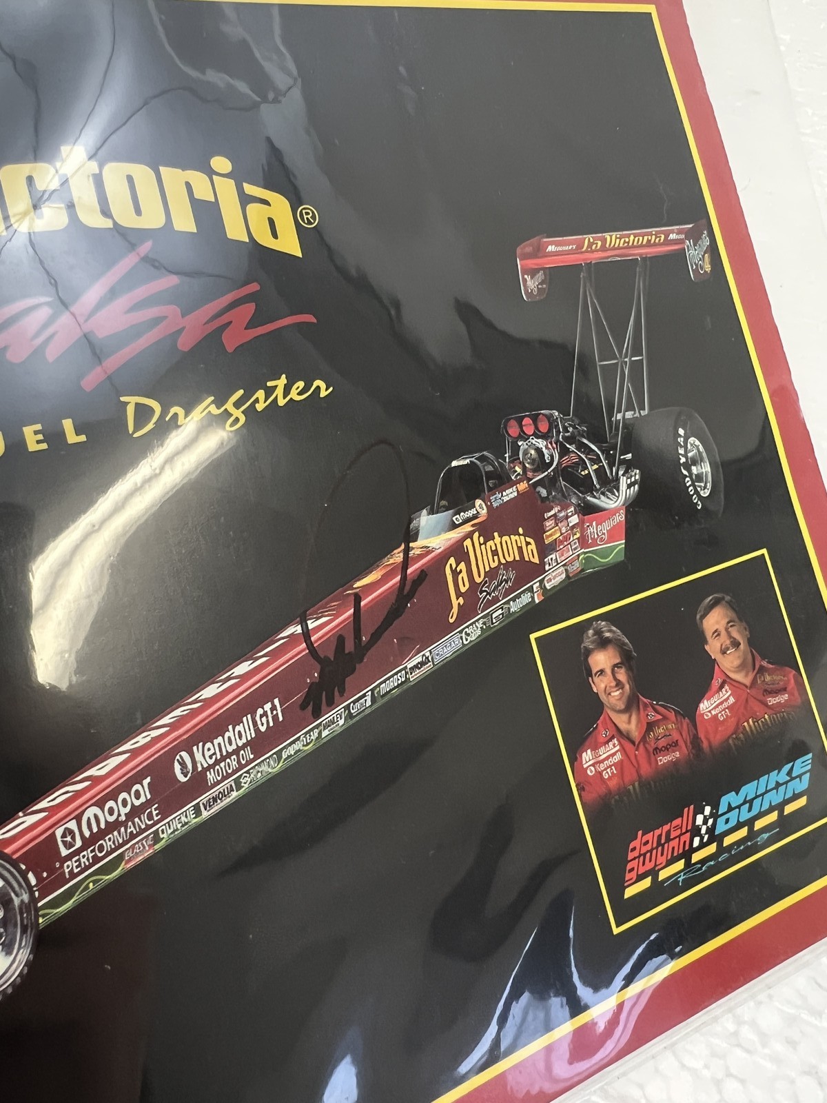 Mike Dunn La Victoria Top Fuel Dragster Signed Photo Card NHRA Racing Autograph