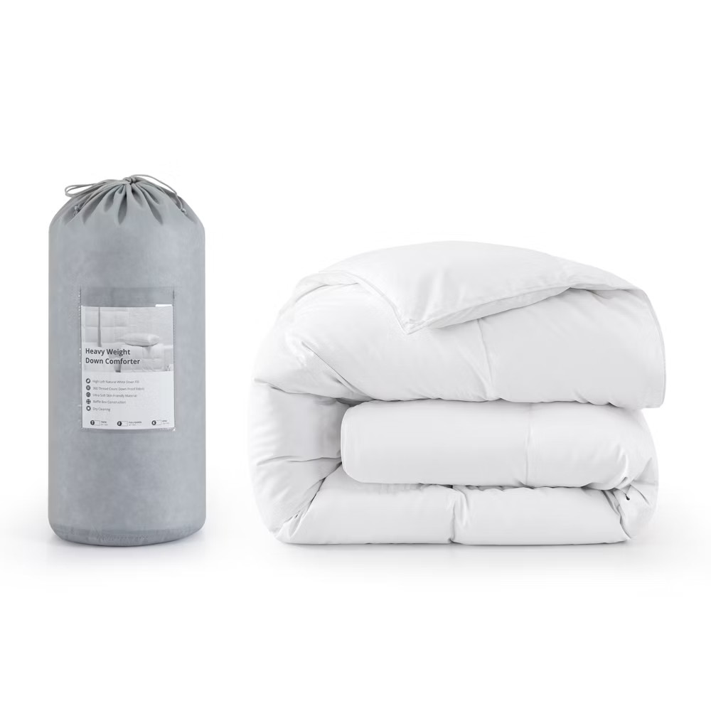 Peace Nest Heavyweight White Down Comforter 600 Fill Power with Ultra Soft