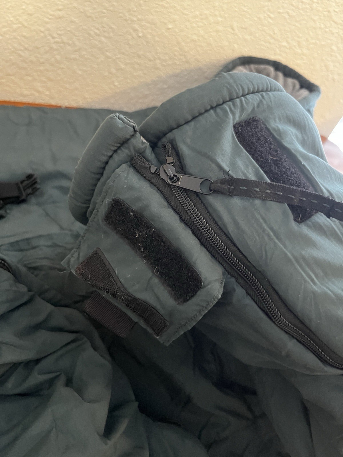 LL Bean 20° Camp Bag Sleeping Bag Green Gray Camping Sleeping With Container