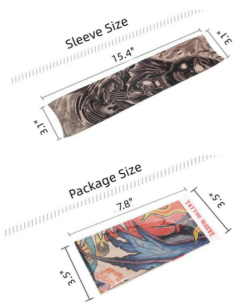 6 Pairs Cooling Arm Sleeves Outdoor Sport UV Sun Protection Arm Cover Tattoo Art