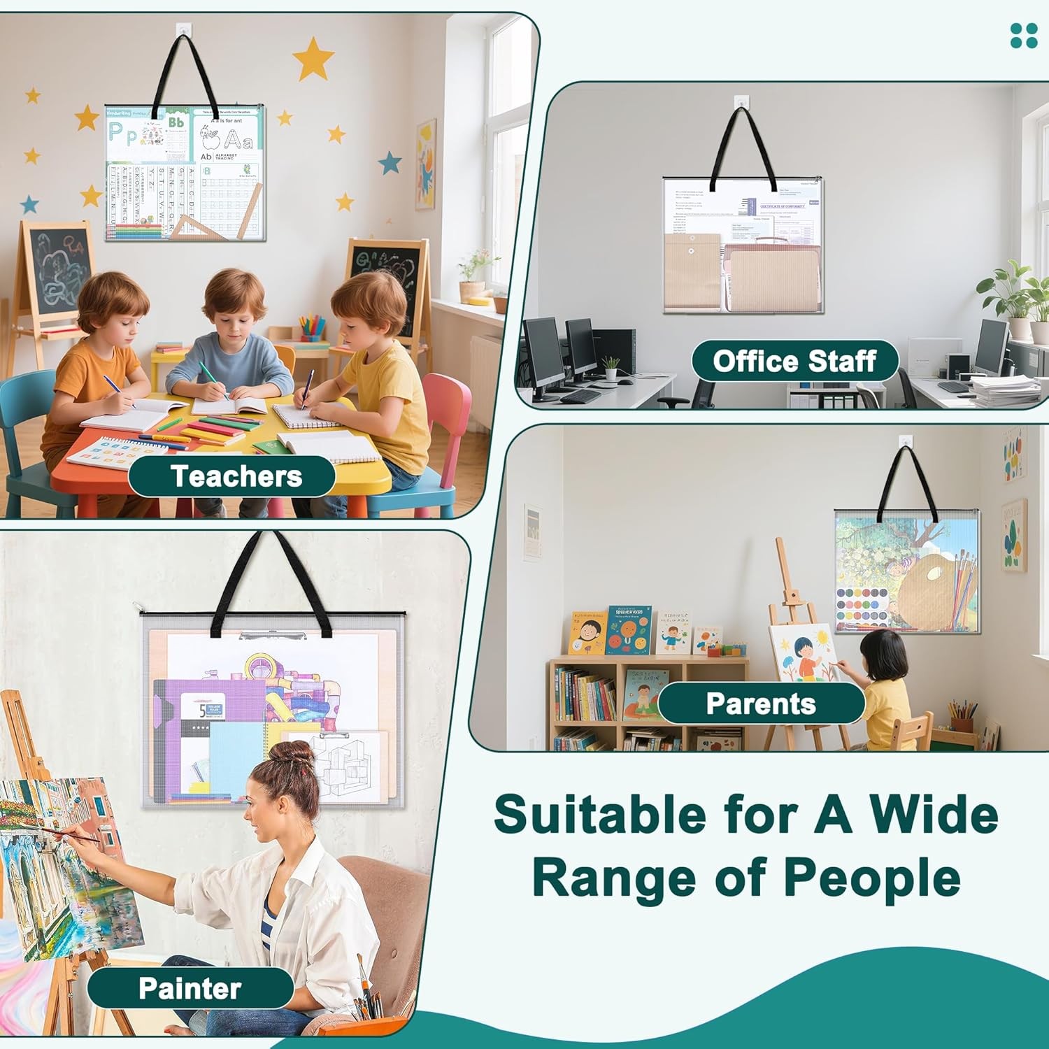 20x26 inch Art Portfolio Bags, Artwork Storage Case with Handle and Zipper, Mesh