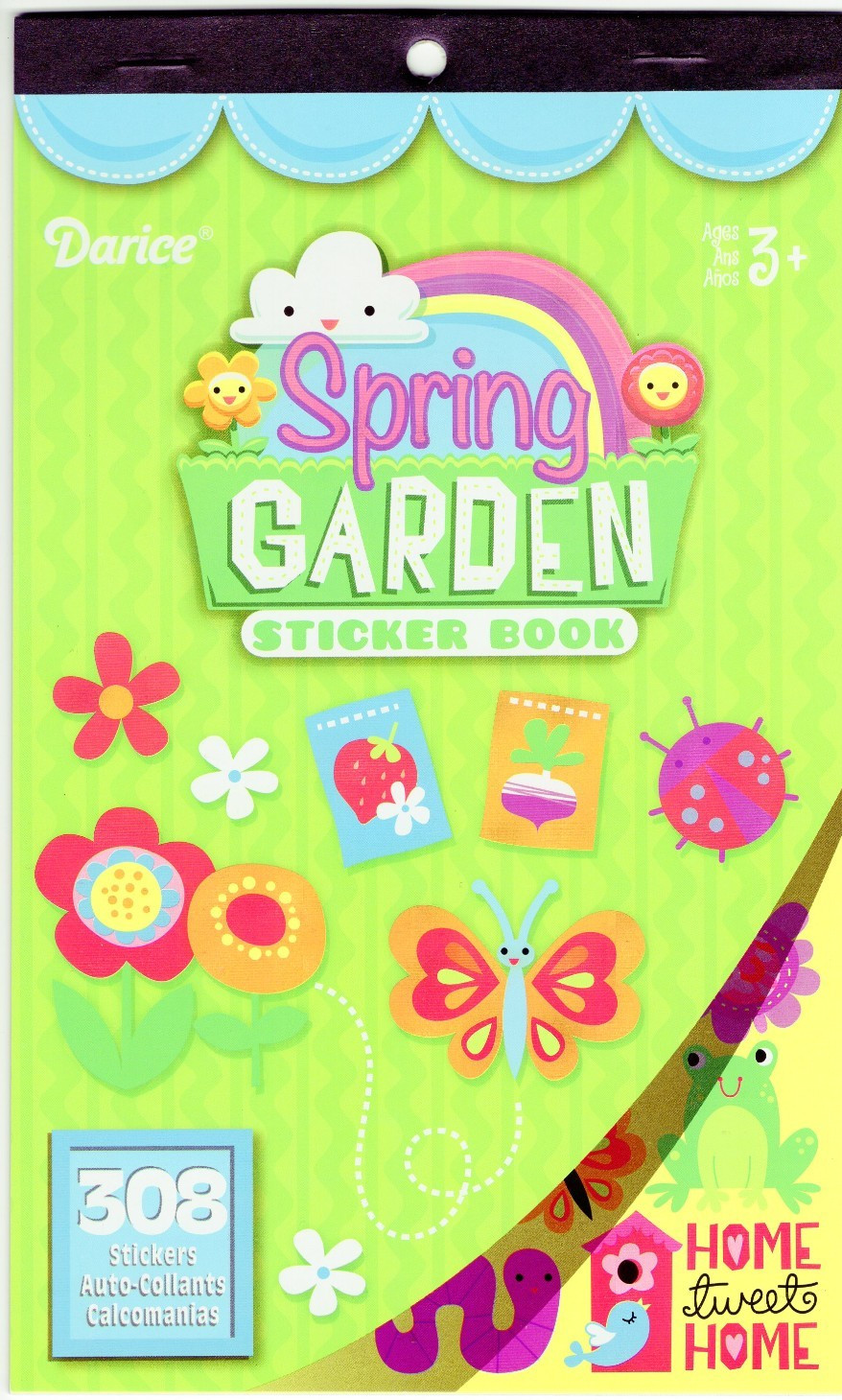 Darice Spring Garden Sticker Book: butterflies, flowers, frogs, birds, snails