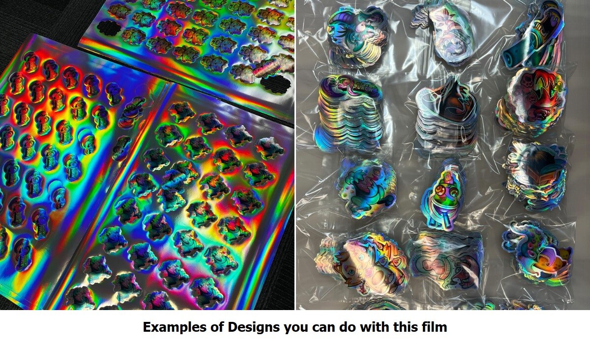 Printable Silver Rainbow Holographic Adhesive Vinyl For Decals/Stickers/Labels