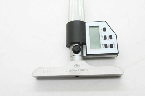 0-8" Digital Electronic Depth Micrometer Set 0-200mm Gauge Carbide LCD Display