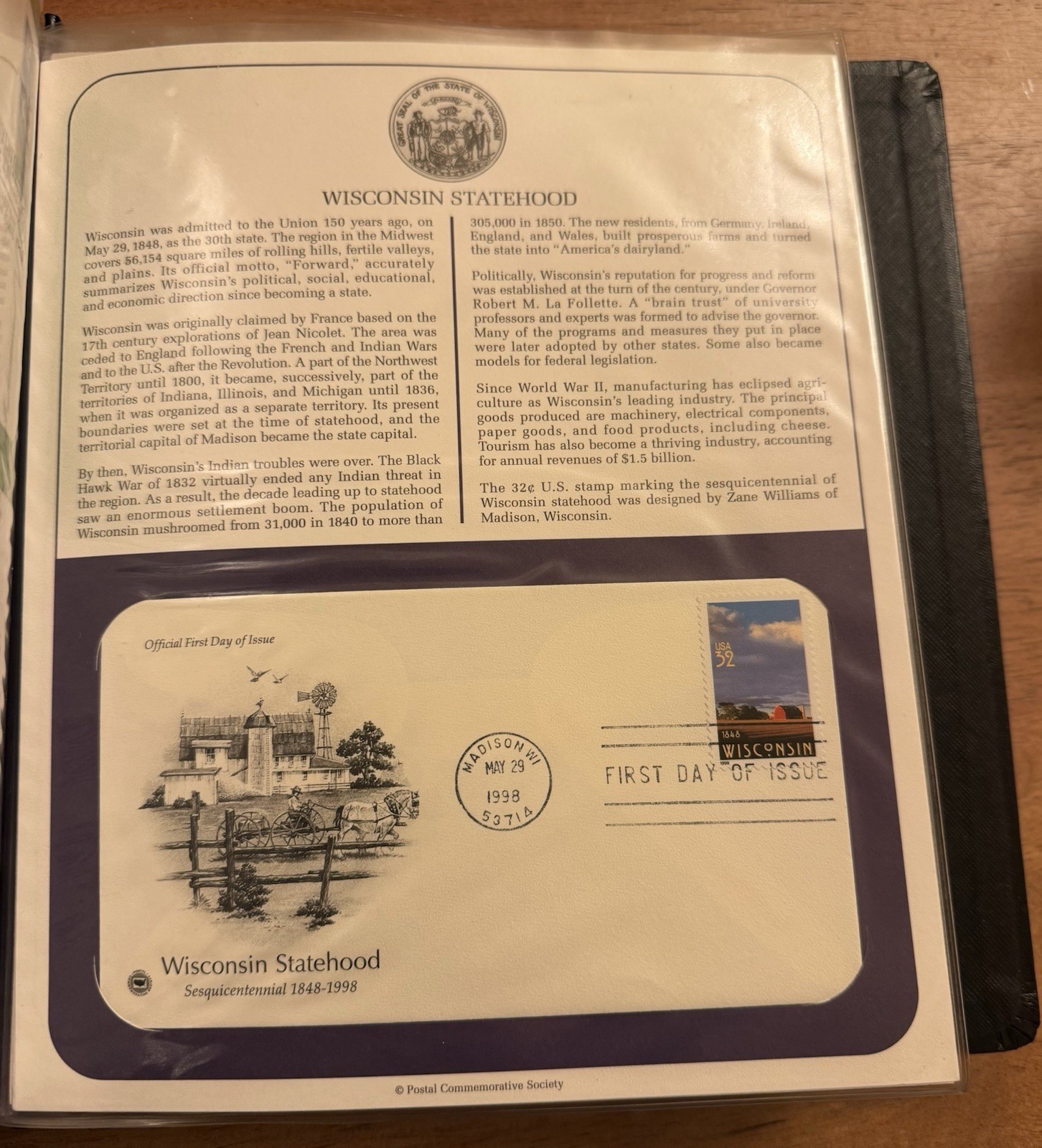 Postal Commemorative Society Binder w/ U.S. First Day Covers 1996-1998 96 Covers
