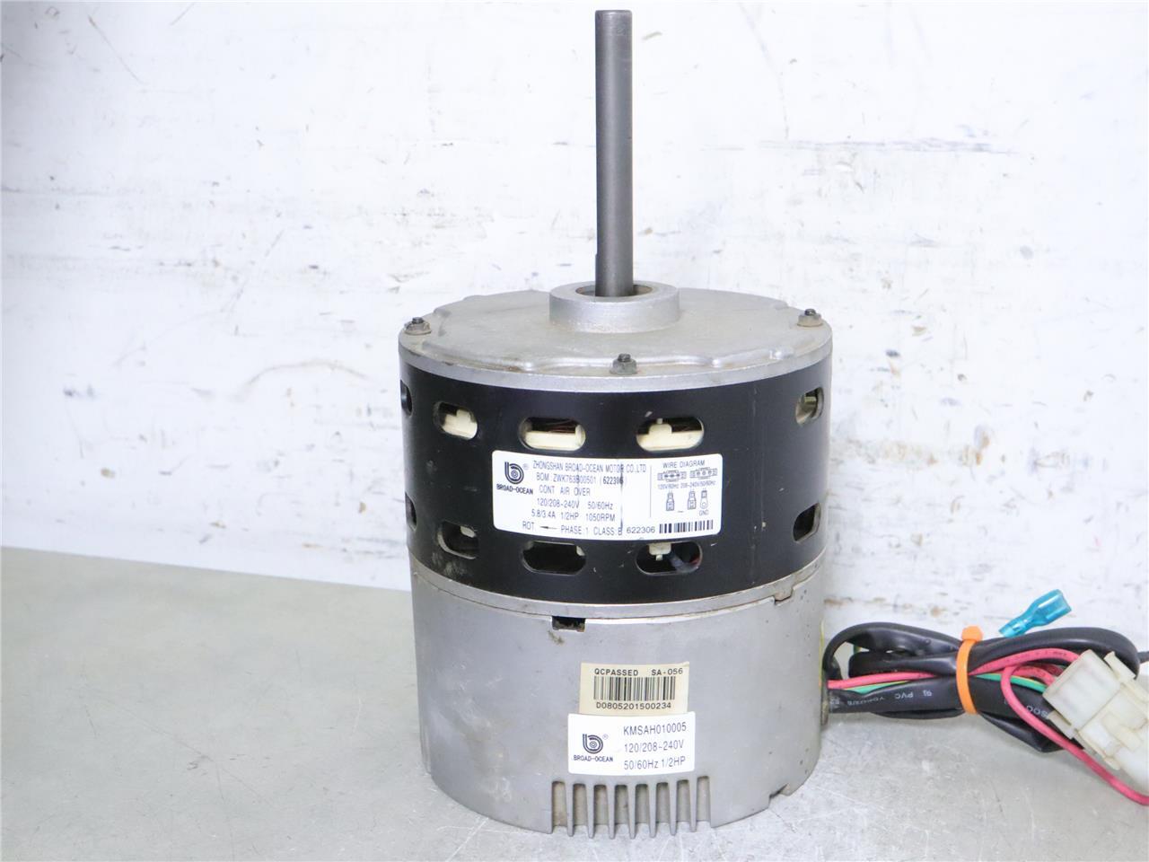 BROADOCEAN ZWK763B00501 622306 ECM Fan Motor 12HP 120208V KMSAH010005 G2U