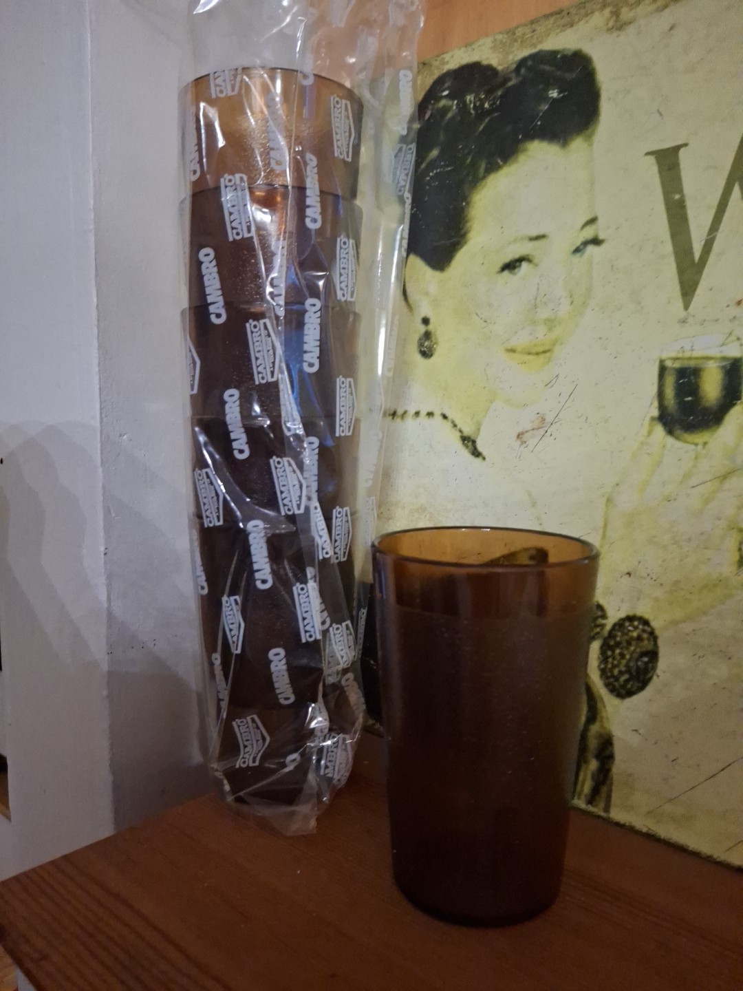 12 Retro Diner Restaurant Ware Texas Tumbler Plastic Pebbled Cup 9.5oz Amber New