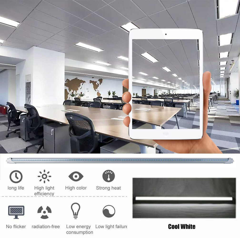 G13 4FT 40W T8 LED Tube Light LED Bulbs V Shape 6000K Daylight 2 Pin CLEAR LENS