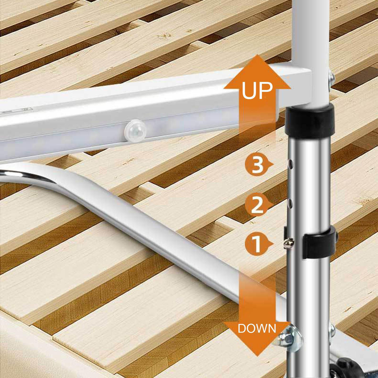 Foldable Bed Rails Height Width Adjustable Bed Guard Handles Bar For Elderly
