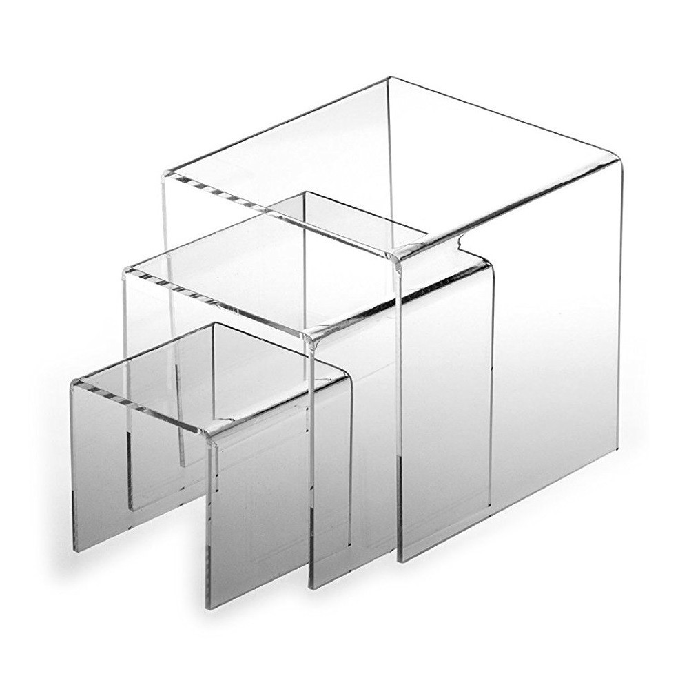 3 Piece Acrylic Square Riser Set (5mm Thick - 4" / 5" / 6")