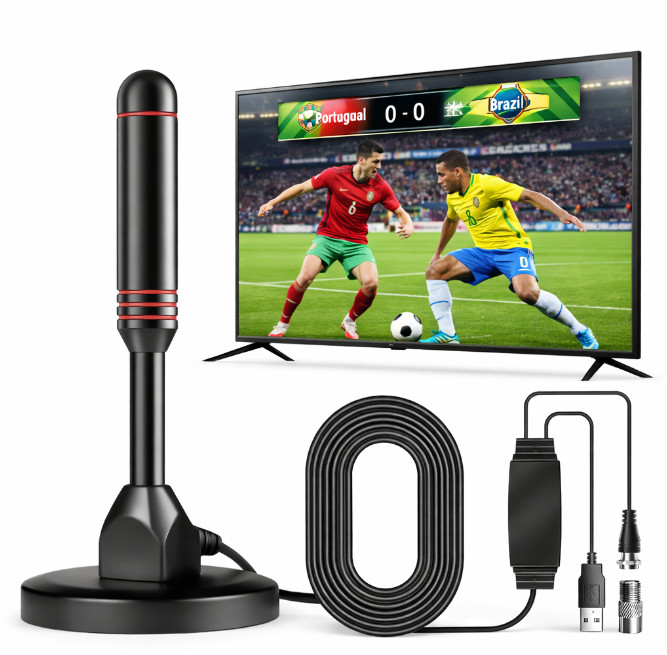 Indoor HDTV Antenna 4K 1080P Amplified Digital TV Signal Booster Local Channels