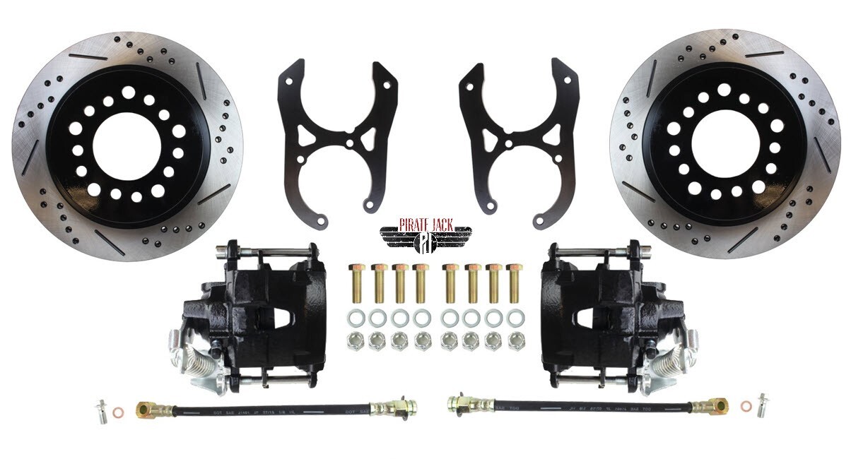 88-00 Chevy C1500 Front & Rear Disc Brake Conversion, Black PC Calipers