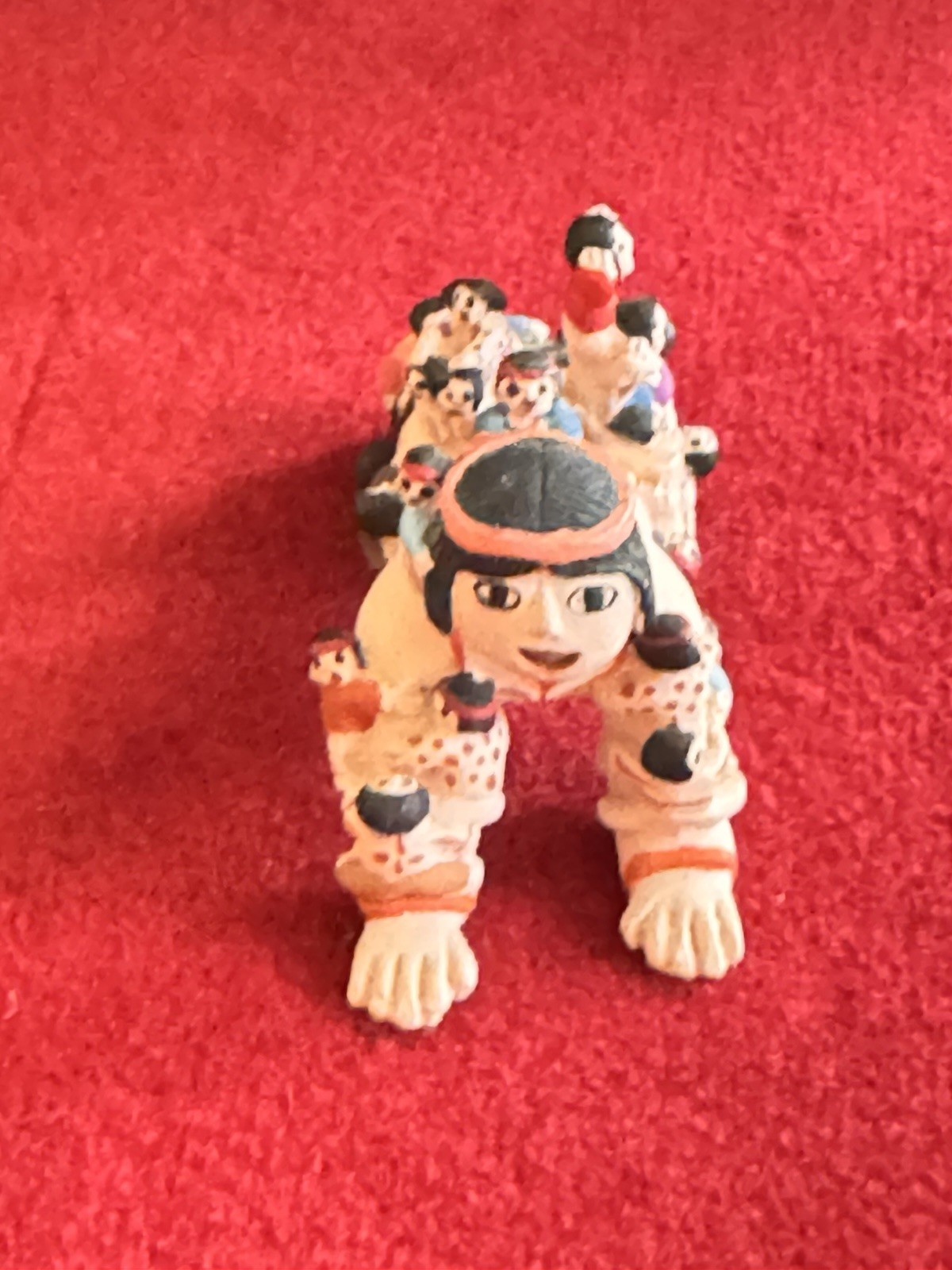 Vintage Storyteller Figurine with 25 Babies Southwest Native Inspired 2.5"