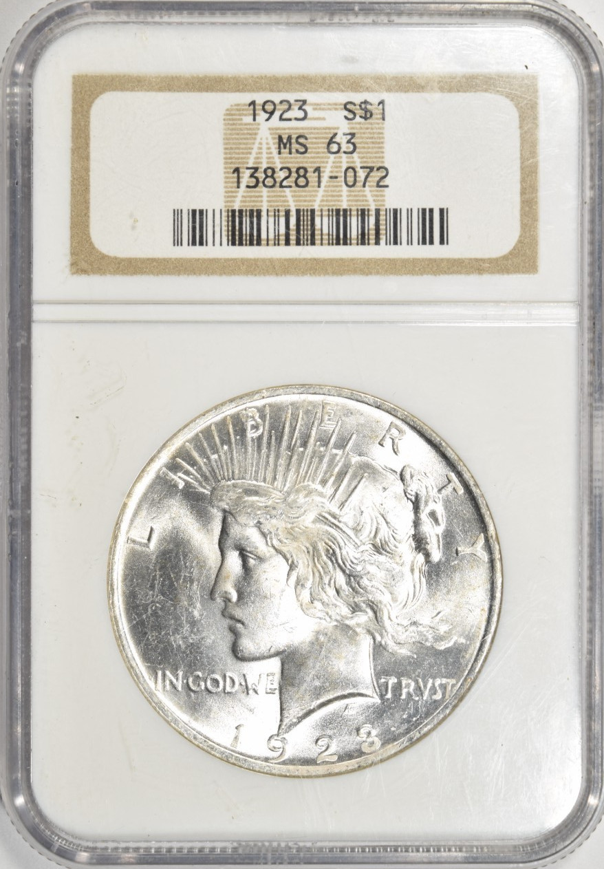 1923 PEACE DOLLAR ~ NGC MS63 ~ BRIGHT WHITE!