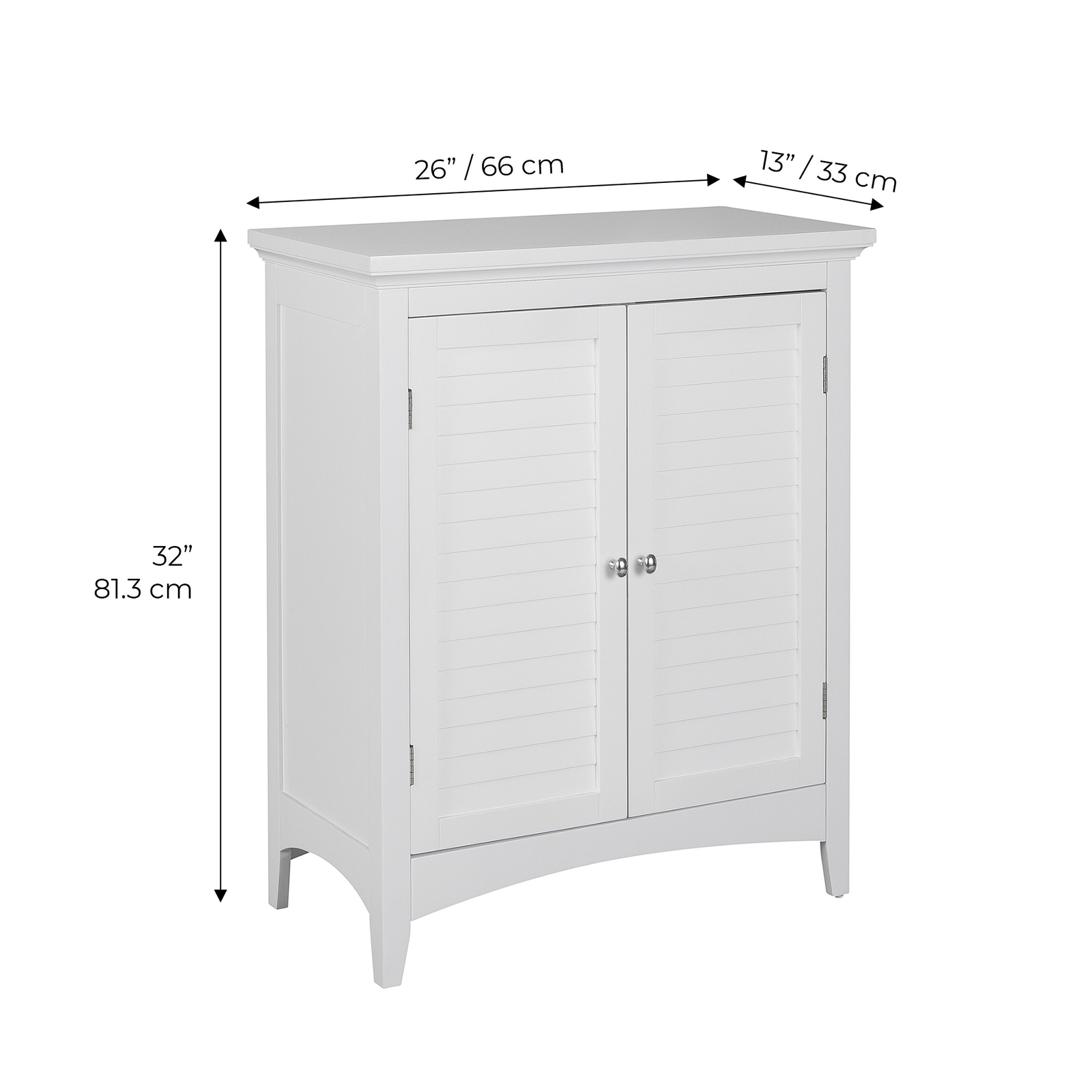 Wooden Bathroom Free Standing Cabinet Unit White