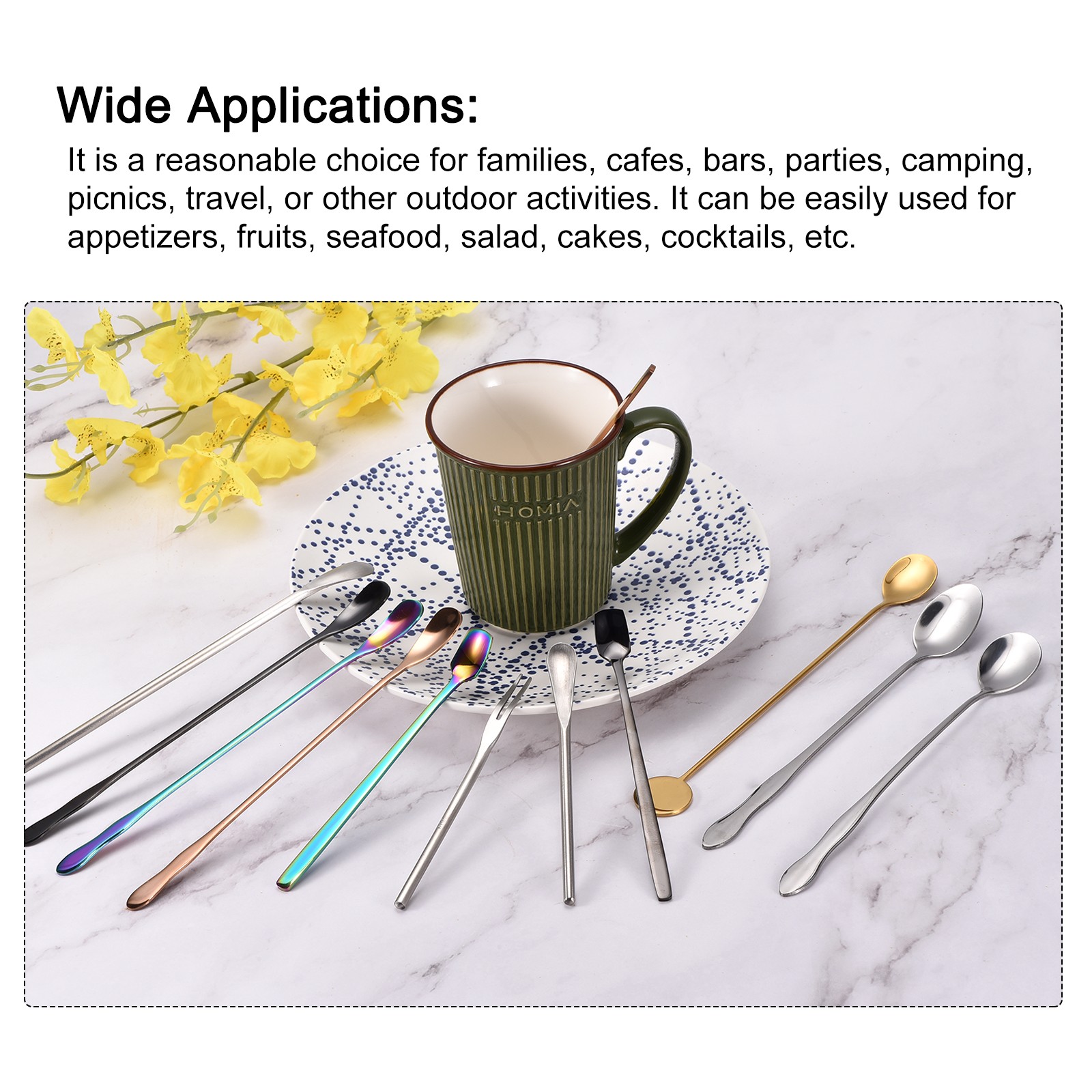 2Pcs Stainless Steel Fruit Forks 5.12" Salad Fruit Tasting Forks